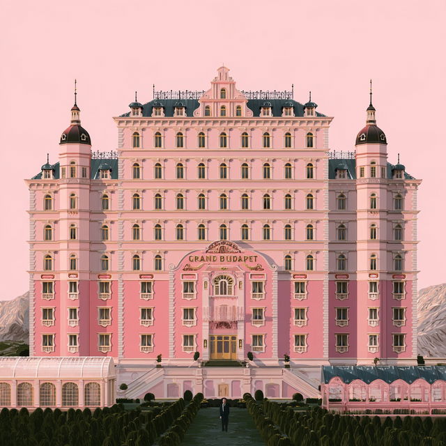 The Grand Budapest Hotel style, Midjourney V8.2, render 4 of 4