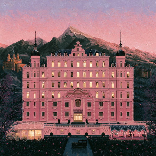 The Grand Budapest Hotel style, Midjourney V8.2, render 3 of 4