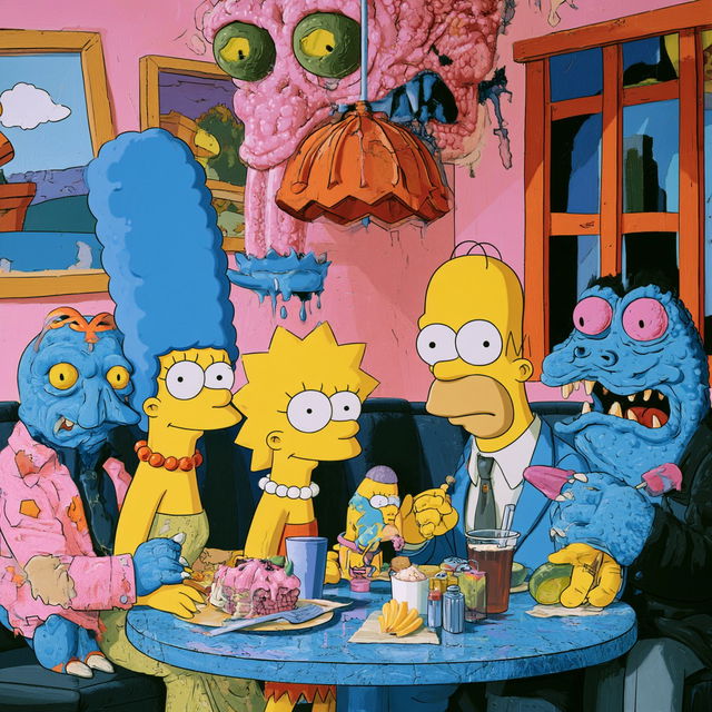 The Simpsons style, Midjourney V8.2, render 2 of 4