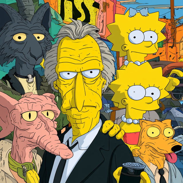 The Simpsons style, Midjourney V8.2, render 1 of 4