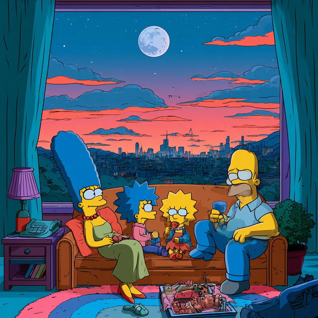 The Simpsons style, Midjourney V8.2, render 3 of 4