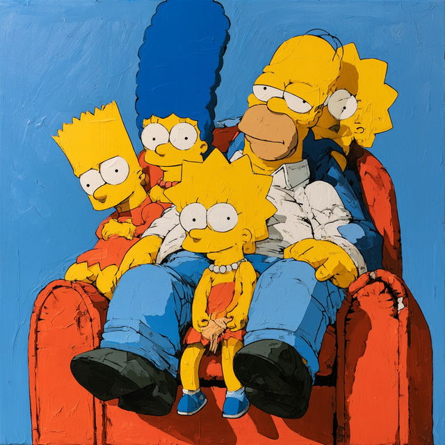 The Simpsons style, Midjourney V8.2, render 4 of 4