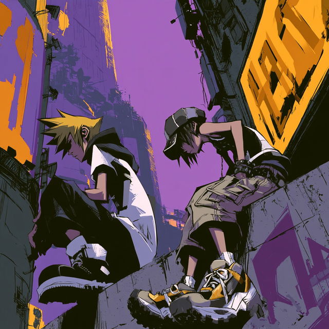 The World Ends With You style, Midjourney V8.2, render 2 of 4