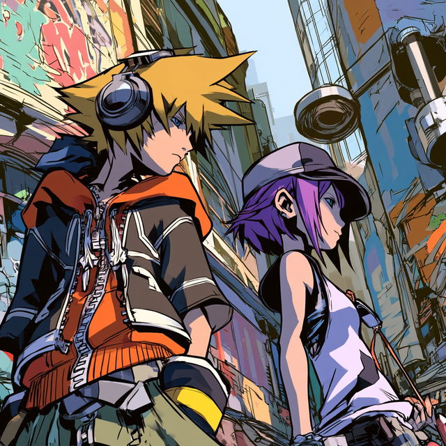 The World Ends With You style, Midjourney V8.2, render 4 of 4