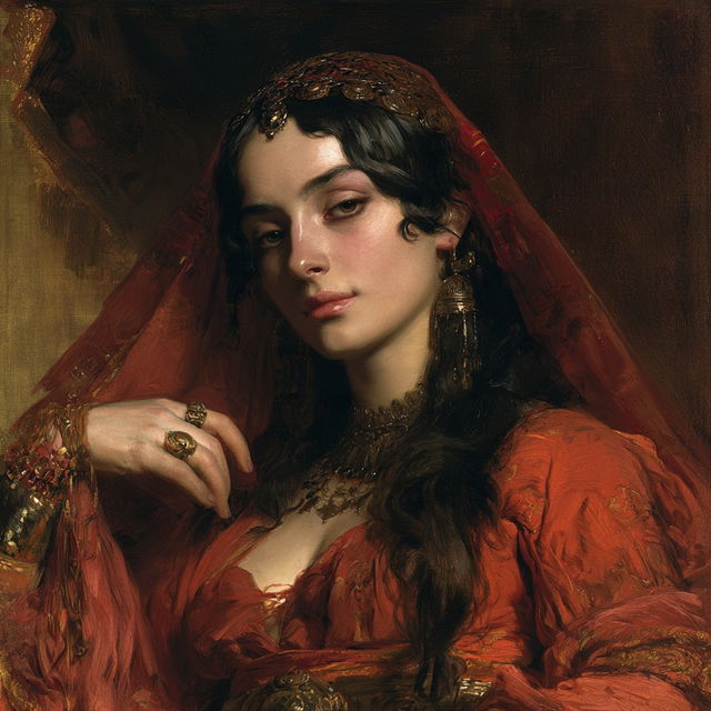 Theodore Chasseriau style, Midjourney V8.2, render 2 of 4