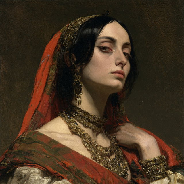 Theodore Chasseriau style, Midjourney V8.2, render 4 of 4