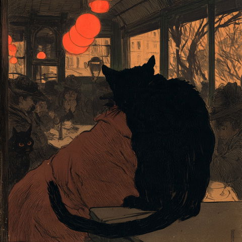 Theophile Steinlen style (Painters), Midjourney V8.2