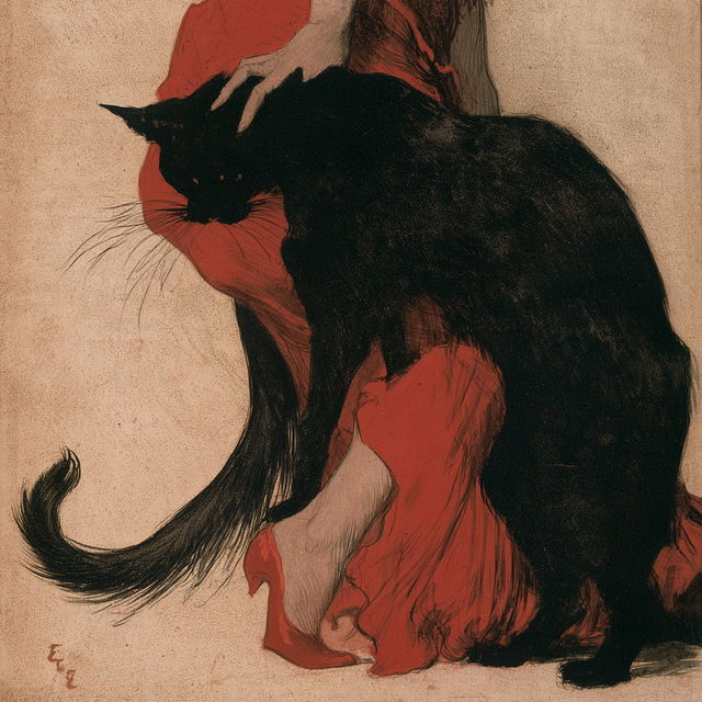 Theophile Steinlen style, Midjourney V8.2, render 4 of 4