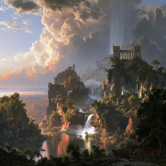 Thomas Cole style, Midjourney V8.2, render 2 of 4