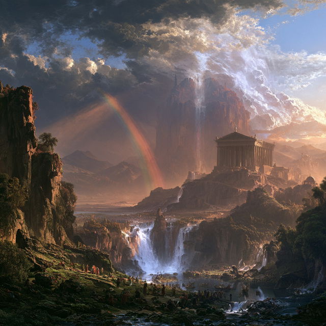 Thomas Cole style, Midjourney V8.2, render 4 of 4