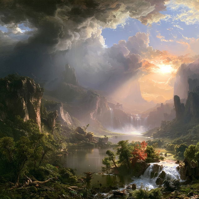 Thomas Cole style, Midjourney V8.2, render 3 of 4
