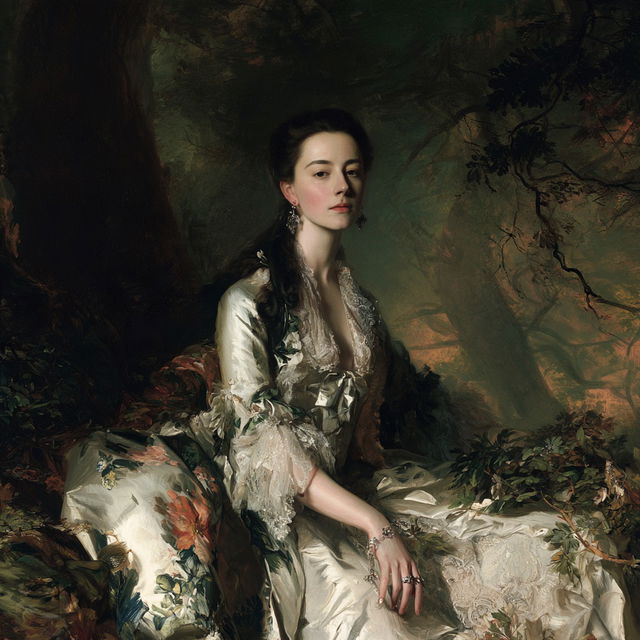 Thomas Gainsborough style, Midjourney V8.2, render 1 of 4