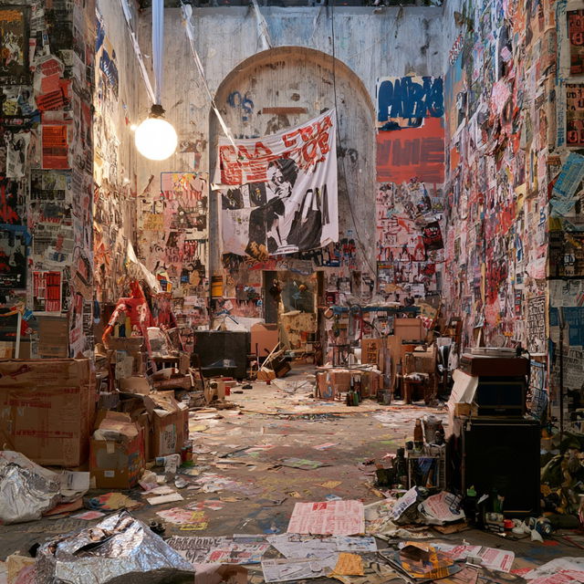 Thomas Hirschhorn style, Midjourney V8.2, render 2 of 4