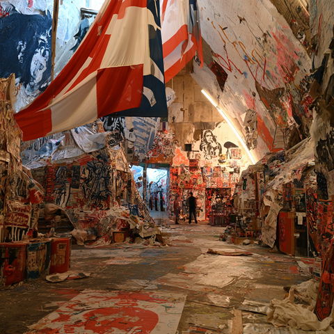 Thomas Hirschhorn style (Sculptors), Midjourney V8.2