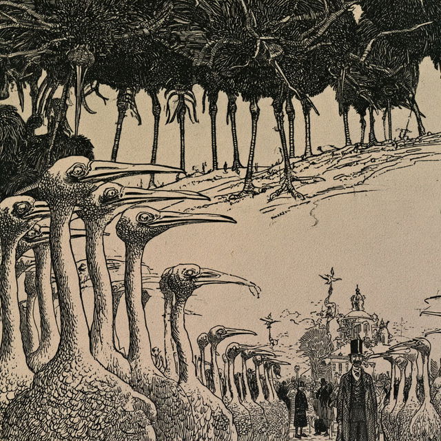 Thomas Theodor Heine style, Midjourney V8.2, render 3 of 4