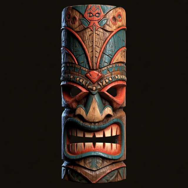 Tiki mask style, Midjourney V8.2, render 3 of 4