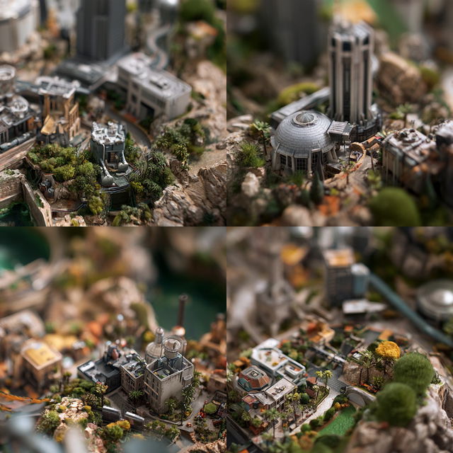 Tilt-Shift style, Midjourney V8.2, render 2 of 4