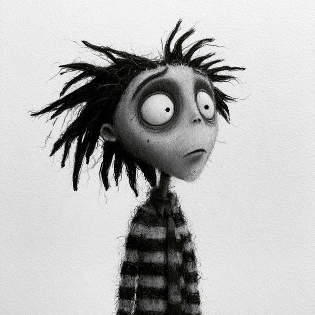 Tim Burton style, Midjourney V8.2, render 3 of 4
