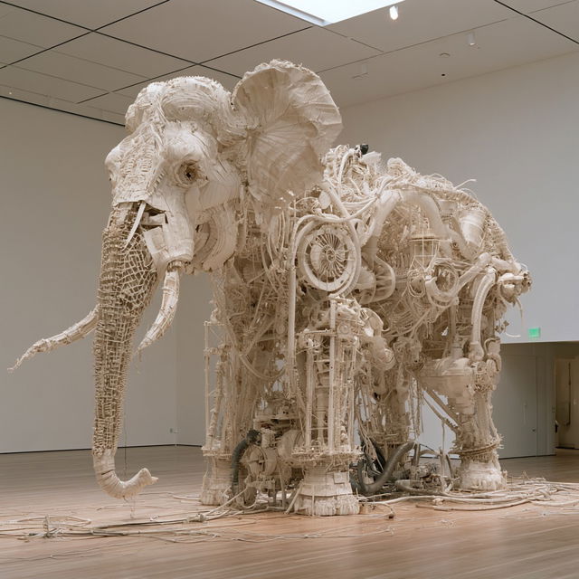 Tim Hawkinson style, Midjourney V8.2, render 4 of 4