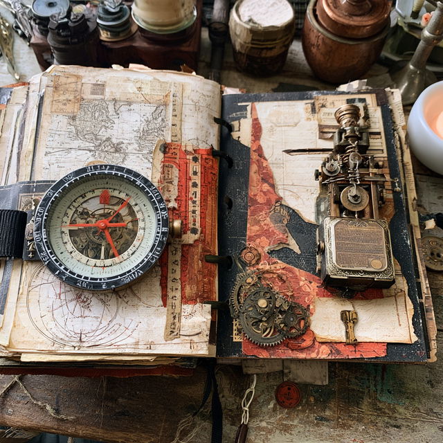 Tim Holtz style, Midjourney V8.2, render 2 of 4