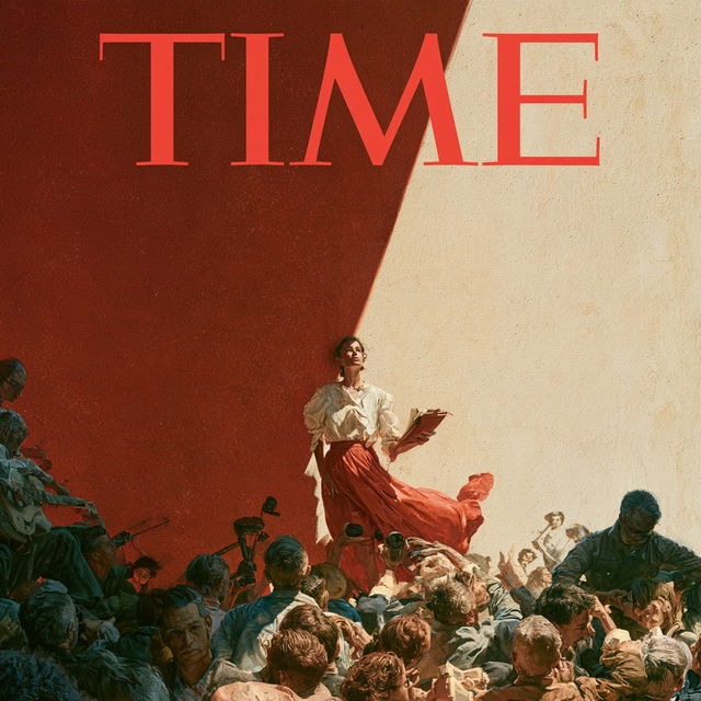 Time magazine style, Midjourney V8.2, render 1 of 4