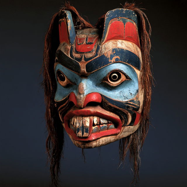 Tlingit mask style, Midjourney V8.2, render 1 of 4