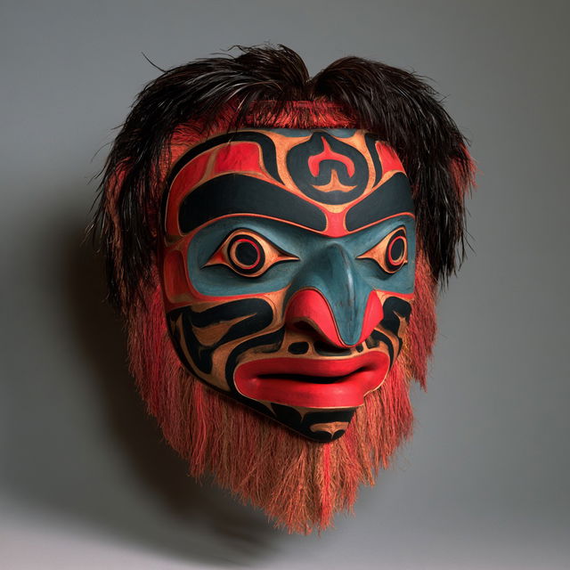 Tlingit mask style, Midjourney V8.2, render 4 of 4
