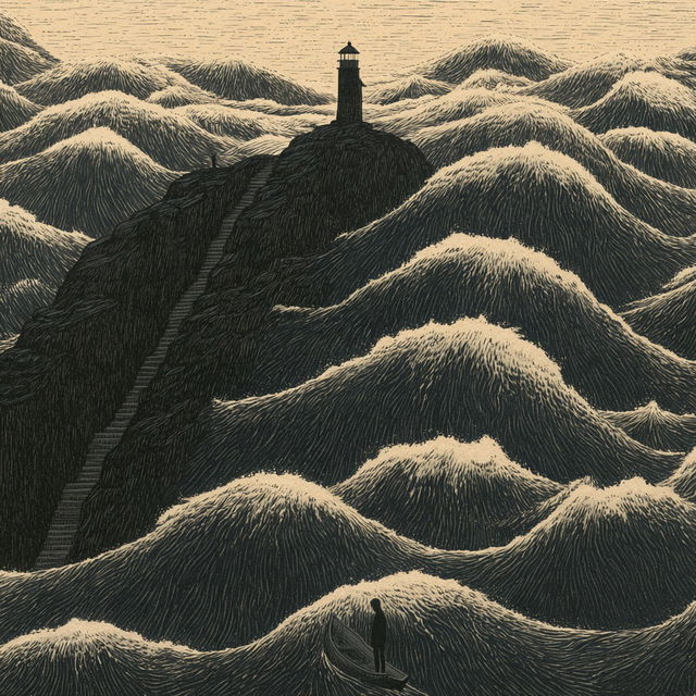Tom Gauld style, Midjourney V8.2, render 3 of 4