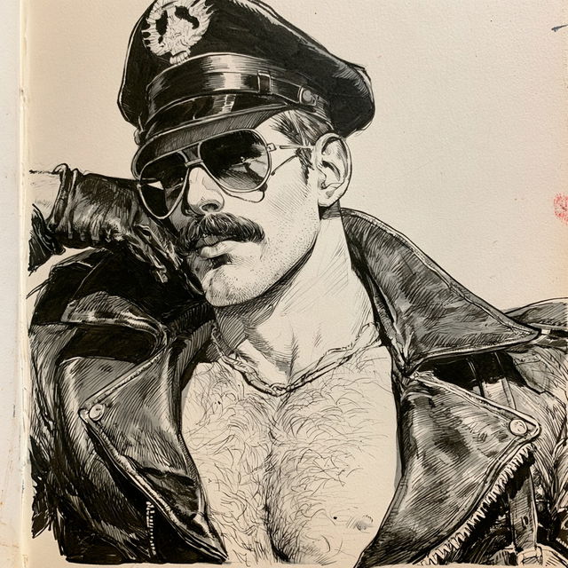 Tom of Finland style, Midjourney V8.2, render 2 of 4