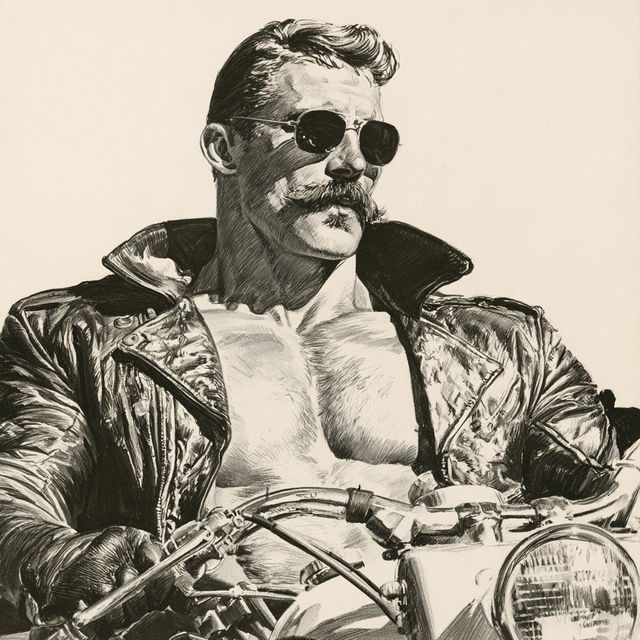Tom of Finland style, Midjourney V8.2, render 1 of 4