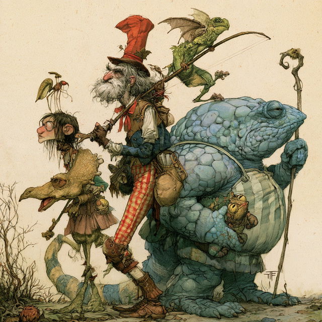 Tony DiTerlizzi style, Midjourney V8.2, render 3 of 4