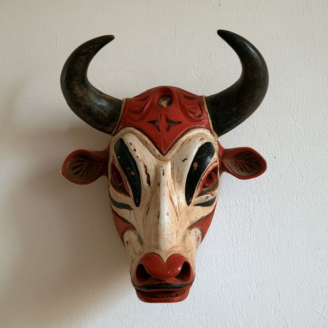Torito mask style, Midjourney V8.2, render 2 of 4