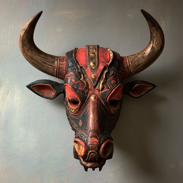 Torito mask style, Midjourney V8.2, render 3 of 4