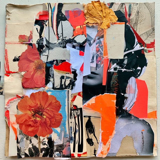 Torn paper collage style, Midjourney V8.2, render 2 of 4