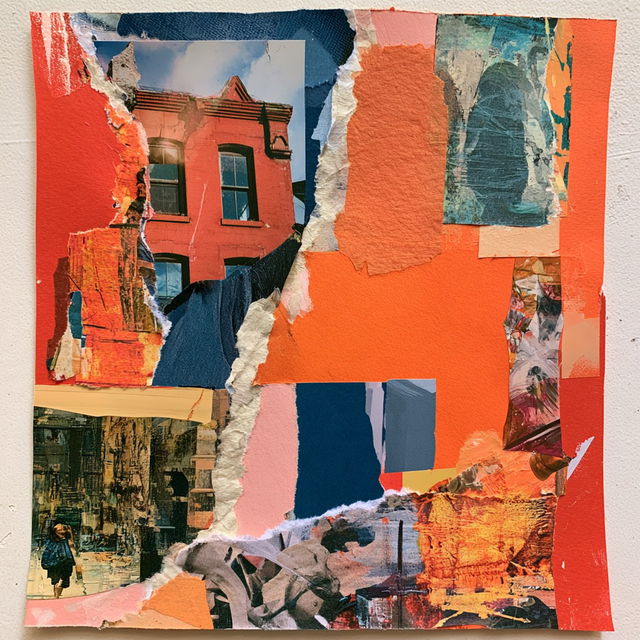 Torn paper collage style, Midjourney V8.2, render 1 of 4