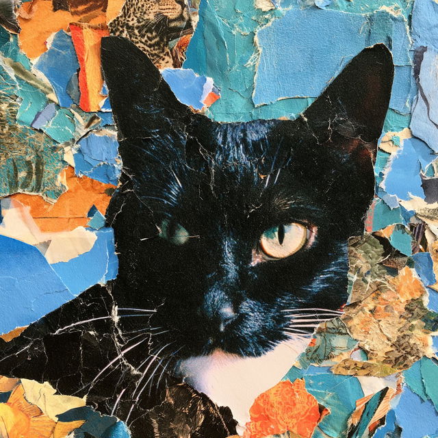 Torn paper collage style, Midjourney V8.2, render 4 of 4