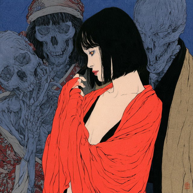 Toshio Saeki style, Midjourney V8.2, render 2 of 4