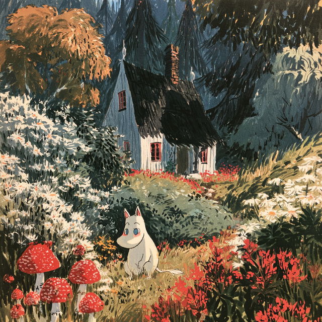 Tove Jansson style, Midjourney V8.2, render 2 of 4