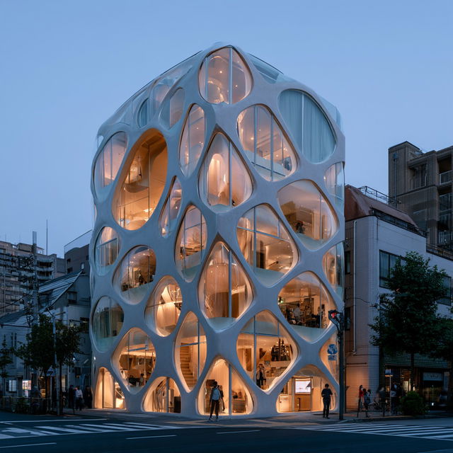 Toyo Ito style, Midjourney V8.2, render 2 of 4