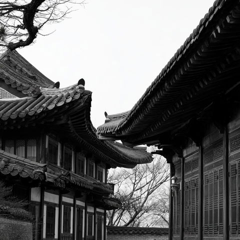 Traditional Korean architecture style (Genres), Midjourney V8.2