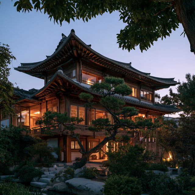 Traditional Korean architecture style, Midjourney V8.2, render 3 of 4