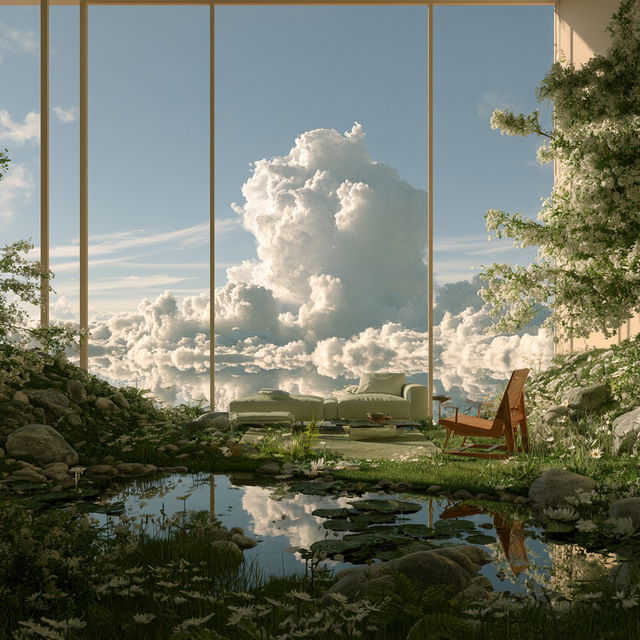Tranquil atmosphere style, Midjourney V8.2, render 3 of 4