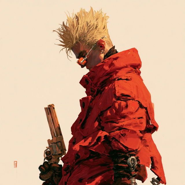 Trigun style, Midjourney V8.2, render 4 of 4