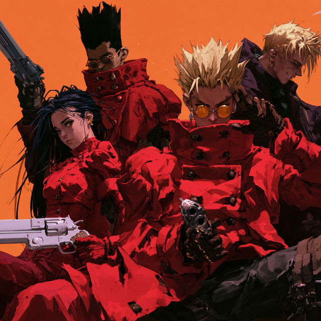 Trigun style, Midjourney V8.2, render 3 of 4