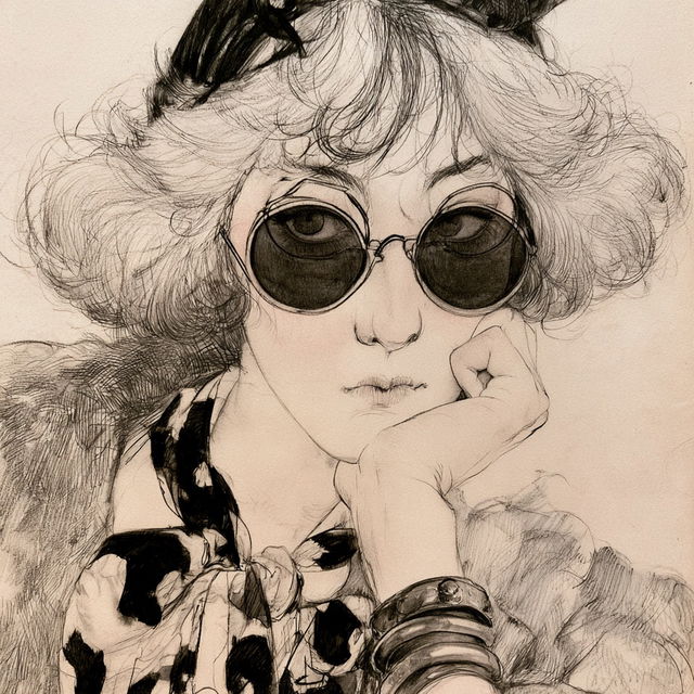 Tsuguharu Foujita style, Midjourney V8.2, render 3 of 4