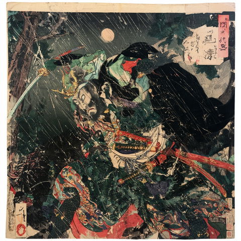 Tsukioka Yoshitoshi style (Printmakers), Midjourney V8.2