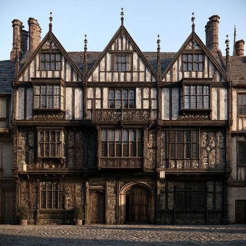 Tudor architecture style (Genres), Midjourney V8.2