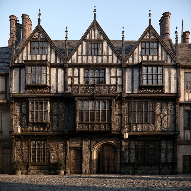 Tudor architecture style, Midjourney V8.2, render 1 of 4