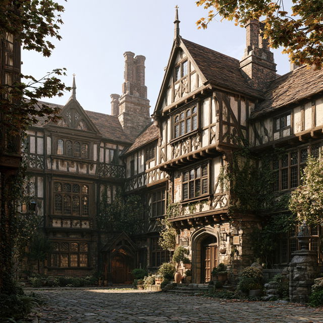 Tudor architecture style, Midjourney V8.2, render 4 of 4