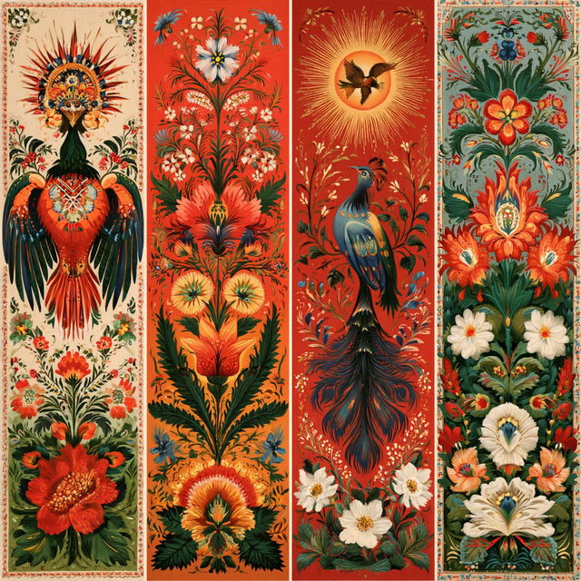 Ukrainian folk art style, Midjourney V8.2, render 3 of 4